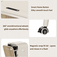 thumbnail image 5 of MRBIN Stainless Steel Motion Sensor Trash Can Bathroom with Butterfly Lid and Leg, 5.5 Gal Wheeled Tall Automatic Smart Waste Basket Garbage for Bedroom, Kitchen, Cream White with Walnut Pattern, 5 of 7