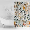 thumbnail image 4 of 60x72 Inch Shower Curtains for Bathroom Green Orange Leaves Fabric Bath Curtain Decor Spring Garden Botanical Waterproof Restroom Curtains Shower Set Accessories with 12 Hooks 60 Inch, 4 of 6