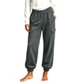 thumbnail image 4 of Xdegoge Cargo Joggers for Women High Waisted Athletic Casual Elastic Waist Cuffed Hem Trousers with Pockets Comfortable Lightweight Hiking Workout Lounge Wear, 4 of 5