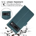 thumbnail image 2 of SaniMore for Google Pixel 7 Pro Buisness Case, Zipper Purse [Card Holders] Magnetic Clasp Kickstand Wrist/Crossbody Chain Lanyard PU Leather Wear-resistant Full Body Protective Wallet Shell, Darkgreen, 2 of 8