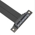 thumbnail image 3 of PCIE 4.0 Extension Cable 16Gbps 180° Male 90° Female 64PIN Copper Conductor PCIE 4.0 X4 Extension Cord 10cm / 3.94in, 3 of 4
