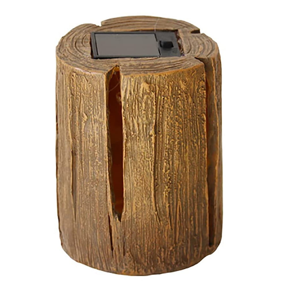 Lights Outdoor Garden, Flickering Flame Solar Stump Light , Patio Lights Outdoor Waterproof