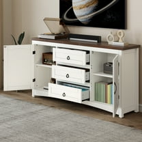 Uforic 59.8" Sideboard Buffet Cabinet with Drawers & Doors, Storage Cabinet with Adjustable Shelf, White