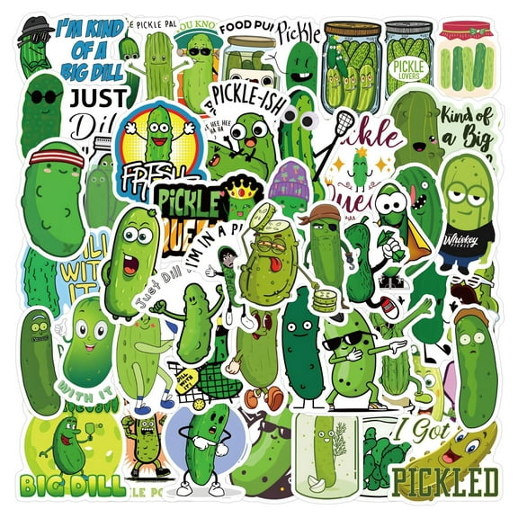 60PCS Cartoon Pickle Green Pickle Stickers Luggage Notebook Phone Water Cup Skateboard Guitar DIY Decoration Vinyl Stickers