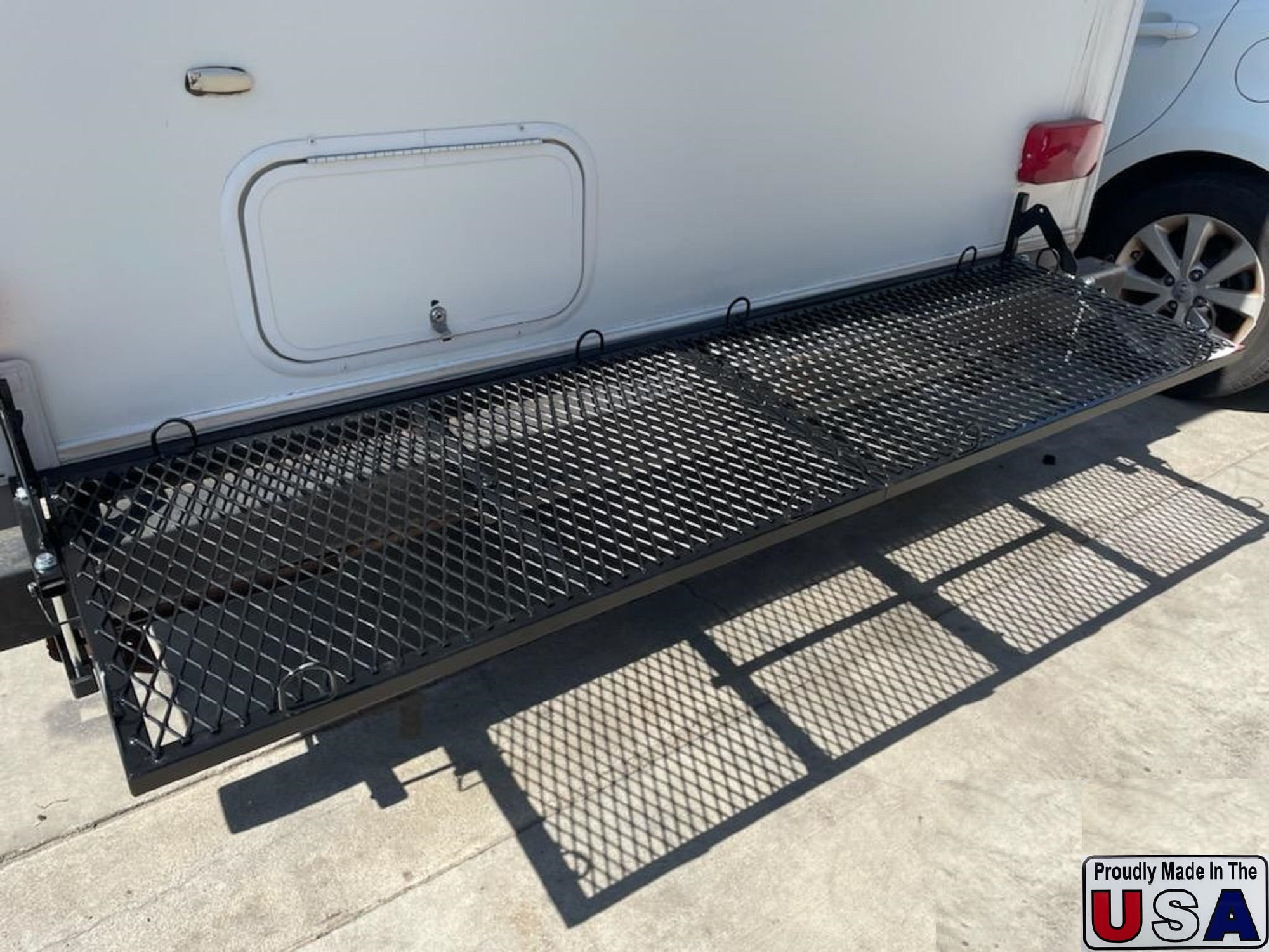 Folding RV, Travel Trailer, Bumper Storage Rack Heavy Duty Steel 60" x