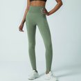 thumbnail image 4 of LYEAA Women Leggings Workout High Waist Butt Lifting Pants Ankle Length Elastic Yoga Pants Stretch Shapewear Running Athletic Casual Soft Pants Breathable Lightweight Pants Green S, 4 of 5