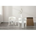 thumbnail image 3 of Guyou Modern Faux Leather Upholstered Dining Chair, Cute Barrel Side Armchair Kitchen Chair with Armrests and Back for Living Room Dining Room Bedroom, White, 3 of 9