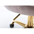 thumbnail image 6 of Velvet Swivel Shell Chair Leisure Velvet Accent Chair with Golden feet Base Ergonomic Computer Desk Chair Task Chair Wheels Adjustable Swivel, Gray, 6 of 7