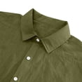 thumbnail image 5 of LEKWK Men Linen Sets Outfits 2 Piece Button Down Short Sleeve Collared Tops and Drawstring Wide Leg Pants Loose Fit Solid Summer Beach Vacation Resort Wear, 5 of 5