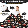 thumbnail image 2 of Football and Rugby Black Pattern Teens Toddler Nap Mat with Pillow, Sleeping Mat Bag for Preschool Daycare 50"x20", 2 of 2