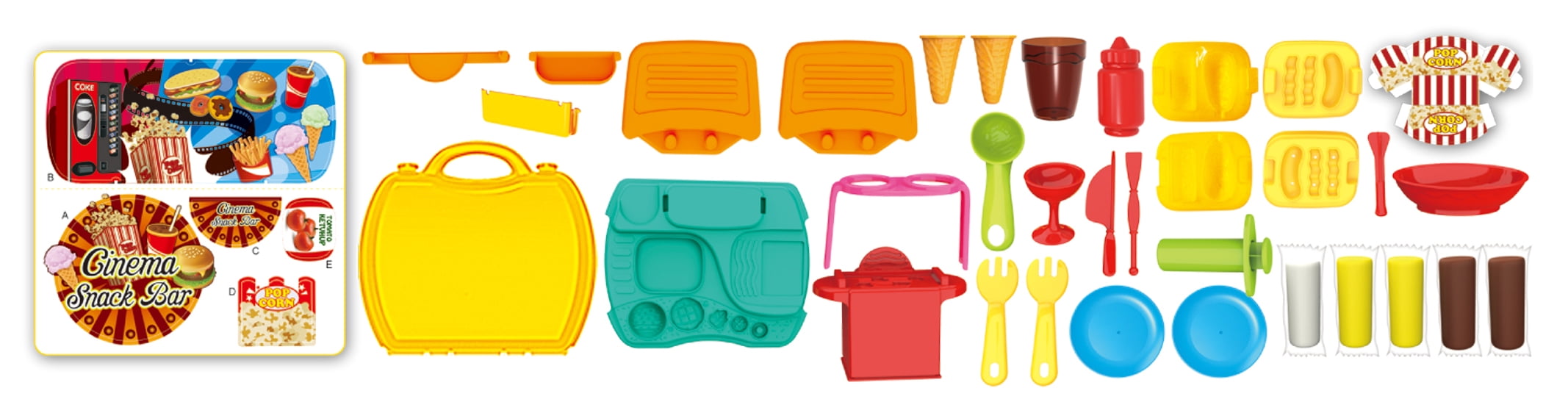 PlayWorld Sweet Treats Portable Snack Bar Case Play Set 35 Pieces