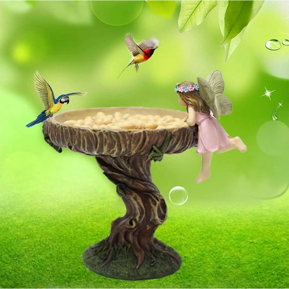 Qiopertar Clearing livraison gratuite Cute Wings girl Bird Feeder décoratif résine Cour jardin Wings girl décoratif oiseau Feeder Offre de moins de 5 $cette semaine