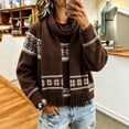 thumbnail image 4 of LUVDA Fair Isle Knit Scarf for Women Fringe Warm for Fall Winter, 4 of 6