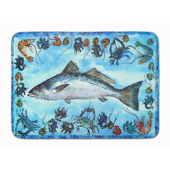 Carolines Treasures 8086-RUG Fish Speckled Trout Machine Washable Memory Foam Mat 19Hx27W multicolor