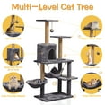 thumbnail image 4 of Zephypaws 52in Cat Tree Multilevel Cat Tower with Condo and Hommock for Indoor,Gray, 4 of 11