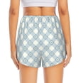 thumbnail image 4 of Xecao's Daisy Plaid Blue for a double-layer running short for women, perfect for gym, tennis, and more, featuring a convenient pocket., 4 of 9