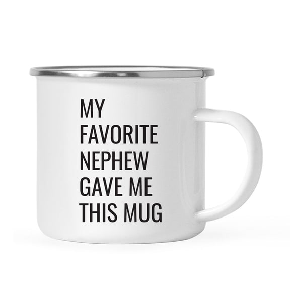 Koyal Wholesale 11oz. Stainless Steel Funny Campfire Coffee Mug Gag Gift, My Favorite Nephew Gave Me This Mug, 1-Pack