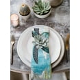 thumbnail image 3 of nqOlkjepod Teal Blue Turtle Cloth Napkins Set of 4 Reusable Dinner Napkins, Summer Vintage Nautical Starfish Cocktail Napkin Washable Table Napkins for Wedding/Holiday Party/Baby Shower 20"x20", 3 of 8