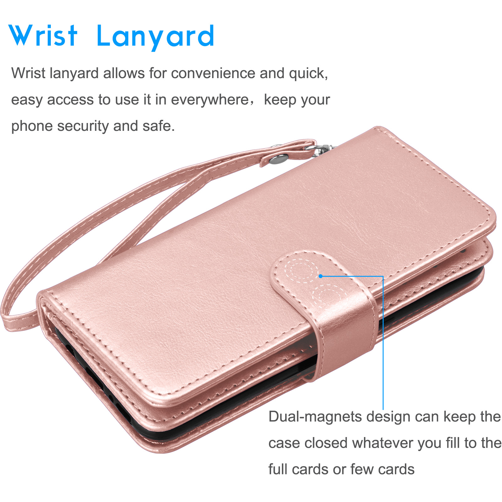 Wallet Cases For Apple iPhone Xs Max / XR / Xs / X / 10 / X Edition, Njjex  [Wrist Strap] PU Leather Wallet Flip Protective Case Credit Card Holder