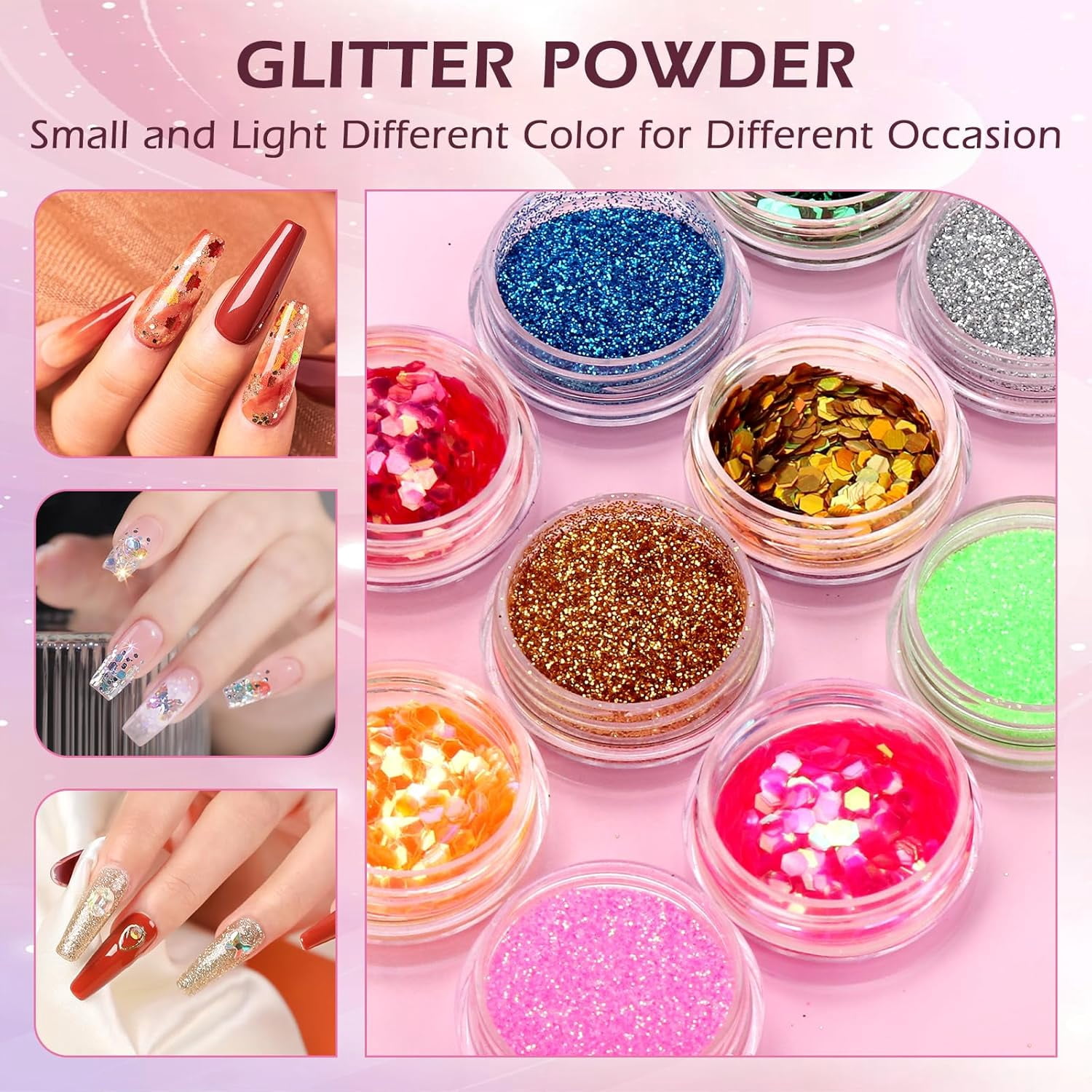 Nail Kit for Beginners with Everything: Professional Nail Acrylic Powder Liquid Set with Practice Hand Drill U V Light in Cosmetic Bag for Women Salon Home (Pink)