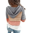 thumbnail image 2 of Women Casual Sweater Rib Knitted Long Sleeve Loose Fitting Pullover Hooded Drawstring Sweater, 2 of 6