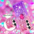 thumbnail image 5 of for Samsung Galaxy S25 Plus (Not S25)/ S24 Plus Quicksand Case with Ring Kickstand, Bling Cute Glitter Flowing Liquid Floating Sparkle Cover for Samsung Galaxy S25 Plus. JB-Pink Purple, 5 of 7