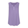 thumbnail image 5 of Admvng Tops for Women Trendy Summer Large Solid V-Neck Loose Casual Button Tank Top S-5XL, 5 of 8