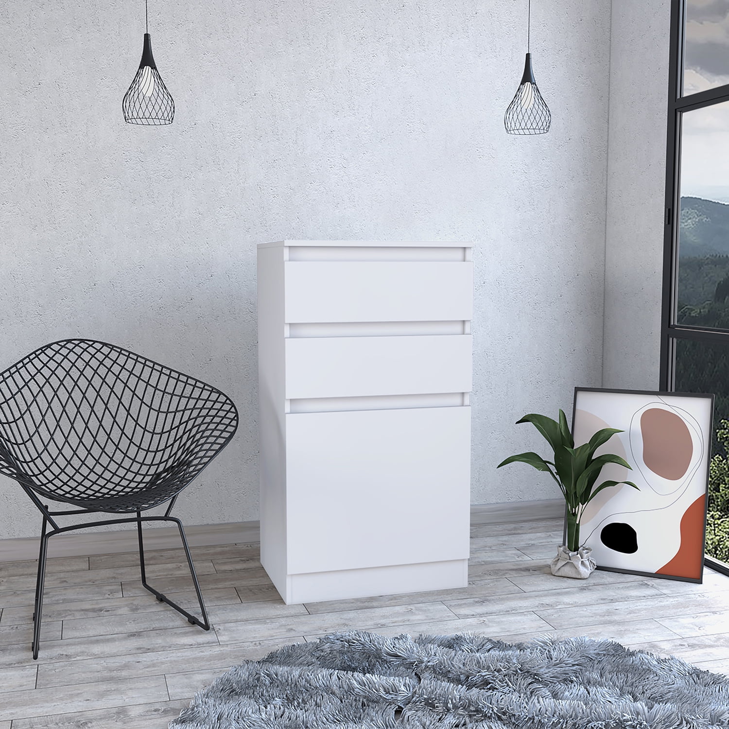 Kadyn Dresser with Jewelry Box, Single Door Cabinet, Chest of Drawers with Mirror, White Jewelry Storage Container Kadyn Dresser with Jewelry Box, Single Door Cabinet, Chest of Drawers with Mirror, White Jewelry Storage Container