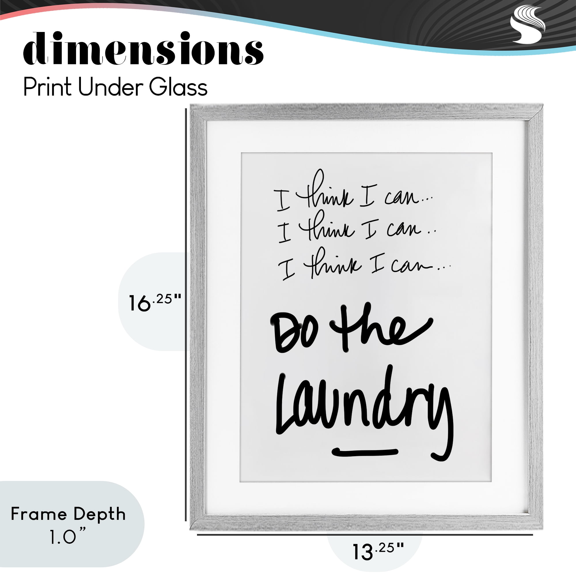 Stupell Industries Think I Can Do Laundry Gray Framed Print Under Glass, design by SD Graphics Studio