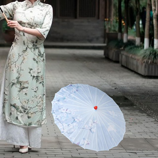 Handmade Oiled Paper Umbrella 70cm Portable for Costumes Photography Cosplay Style D