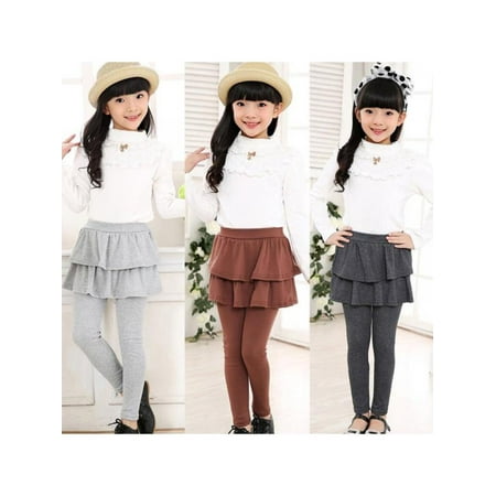 

Topumt Kids Girls Warm Cute Cake Culottes Leggings With Ruffle Tutu Skirt Pants