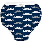 Kushies Baby Waterproof Training Pant, Navy, 38-44 Pounds, Mustache, X-Large