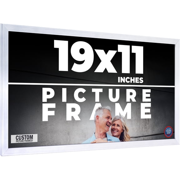 19x11 Frame Silver Real Wood Picture Frame Width 0.75 inches | Interior Frame Depth 0.5 inches |
