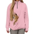 thumbnail image 6 of Shadoumai Cat Pouch Hoodie for Women Half Zip Kangaroo Pocket Dog Pouch Sweatshirts Pet Carrier Pullover Animal Holder Long Sleeve Tops, 6 of 9