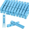 thumbnail image 1 of Paquete de 30 Pinzas de Madera de Colores, 2.8 Pulgadas/72mm Pinzas Coloridas para Colgar Ropa/Manualidades [Azul Claro], 1 of 1