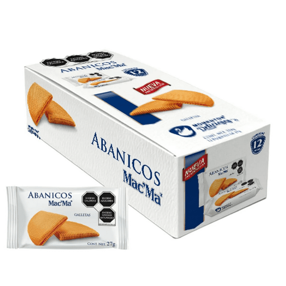 MacMa Crispy waffer Abanicos Cookies, 36g Pack, 12 Count Box