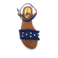 thumbnail image 2 of Victoria K Women's Fringed Denim With Studs And Rhinestone Sandals, 2 of 4