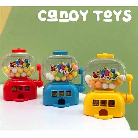 POINTERTECK 1pcs Children Candy Machine, Mini Gumballs Dispenser Portable Children Candy Machine for Birthdays Parties Christmas, Yellow