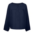 thumbnail image 4 of CEHVOM Blouse à Manches Longues Décontractée Mode Col Rond Uni Tube Ouvert pour Femmes, 4 of 5