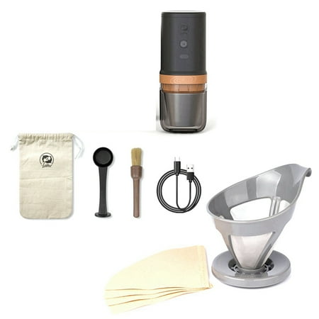 

Electric Bean Grinder All-In-One Coffee Machine Portable Outdoor American Hand-Brewed Coffee Pot Filter Paper C