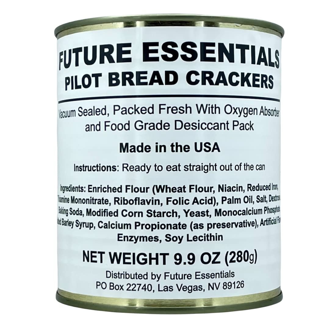 Future Essentials Sailor Pilot Bread Crackers  Dried Long Storage Emergency Camping Food #2.5 / 12 Servings / Can - 6 Cans