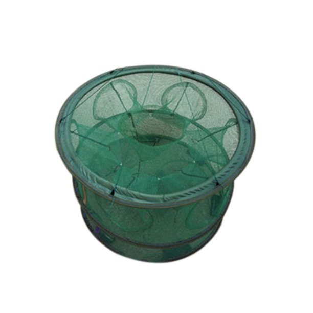 Soidarity Red de trampa de pesca redonda, jaula de cangrejo de malla, cangrejo de río, langosta, apertura automática, plegable Pescar No.07 Soidarity HW5407-07