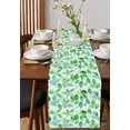 thumbnail image 4 of ERUNPONLY Green Leaves Table Runner - 48 Inch Long Summer Botanical Pastoral Plants Watercolor Cotton and Linen Blended Dress Scarves Farmhouse Table Runner for Kitchen Dining, Coffee Table, 13"x48", 4 of 8