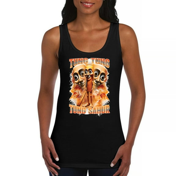 Tung Tung Tung Sahur Women's Tank Top Fun Italian Brainrot Gen Z Alpha Meme