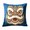 Blue, variant on Blue Flock Blue Lion Head Decorative Pillow Cover 45Cm For Home Sofa And Cultural Decor No Insert
