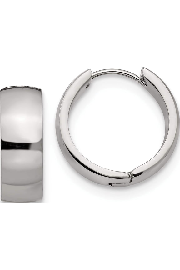 Stainless Steel Polished 6mm Hinged Hoop Earrings (19 X 20) Made In China sre1318