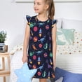 thumbnail image 4 of Fotbe Space Dinosaur Vestido de Dormir para Niñas de 3 a 10 Años, Mangas Cortas, Estilo Princesa, Pijama Camisón con Mangas Voladas-Medium, 4 of 6