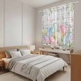 thumbnail image 3 of Easter Eggs Kitchen Curtains 63 Inch Length, Spring Daisy Eucalyptus Leaves Gray Wooden Tiers Curtains for Living Room Berdoom Bathroom, Light Filtering Drapes Window Treatment 2 Panels 42"Wx63"L, 3 of 8