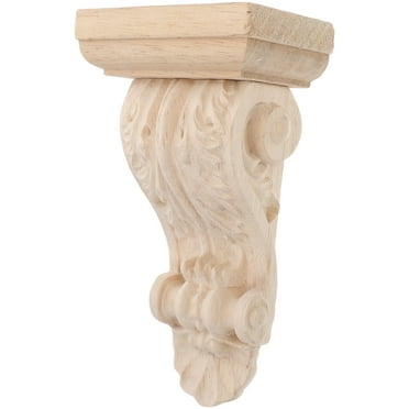 Wooden Corbels Traditional Scroll Design 2pcs Wood Shelves and Doorway Decorative Brackets for Farmhouse Style