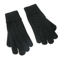 thumbnail image 2 of absanyy Women's Touchscreen Gloves - Warm Thermal Cable Knit Winter Gloves with Ribbed Cuff, Black, Size L - Compatible with Smartphones, 2 of 5